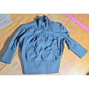 Max Azria Miley Cyrus 3/4 Sleeve Jacket - Large - Utility Y2K Biker Grunge